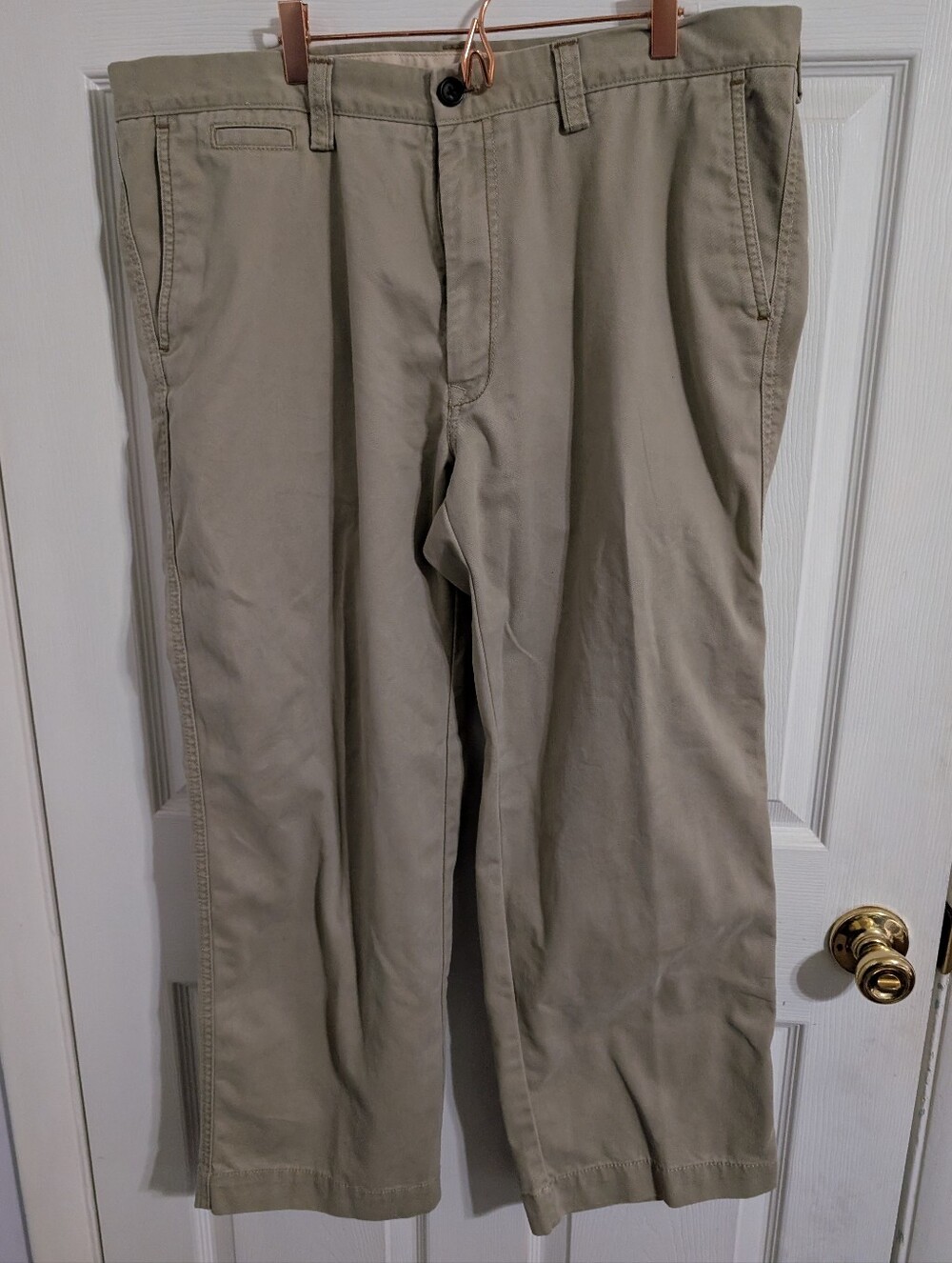 Life Khaki Mens Pants Beige Cotton Relaxed Straight Size 38x29